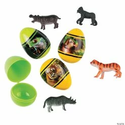 Outlet 🔥 2 1/2" Animal Toy-Filled Plastic Easter Eggs - 12 Pc. 🤩