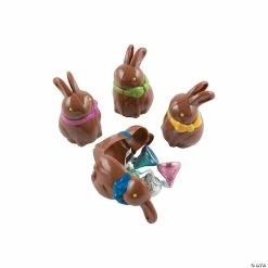 Deals 🎁 2 1/2" Chocolate Bunny-Shaped Plastic Easter Eggs - 12 Pc. 😍