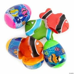 Discount โจ 2 1/2" Fish Finger Puppet-Filled Easter Eggs - 12 Pc. ๐