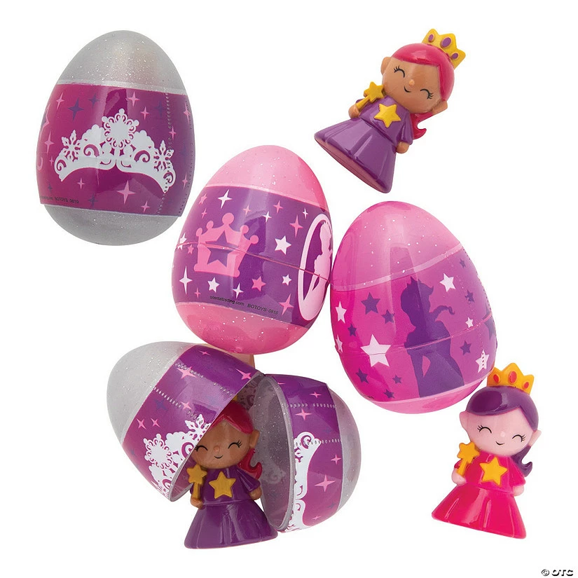 New ✔️ 2 1/2" Glitzy Princess Toy-Filled Plastic Easter Eggs - 12 Pc. 🎉 1 New ✔️ 2 1/2" Glitzy Princess Toy-Filled Plastic Easter Eggs - 12 Pc. 🎉