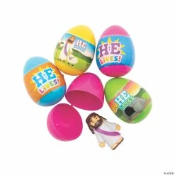 Wholesale 😍 2 1/2" He is Risen Toy-Filled Plastic Easter Eggs - 24 Pc. 💯