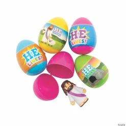 Hot Sale 😉 2 1/2" He is Risen Toy-Filled Plastic Easter Eggs - 48 Pc. ⭐