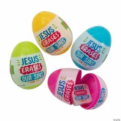 Best Pirce 🥰 2 1/2" Jesus Erases Our Sins Eraser-Filled Plastic Easter Eggs - 24 Pc. 💯