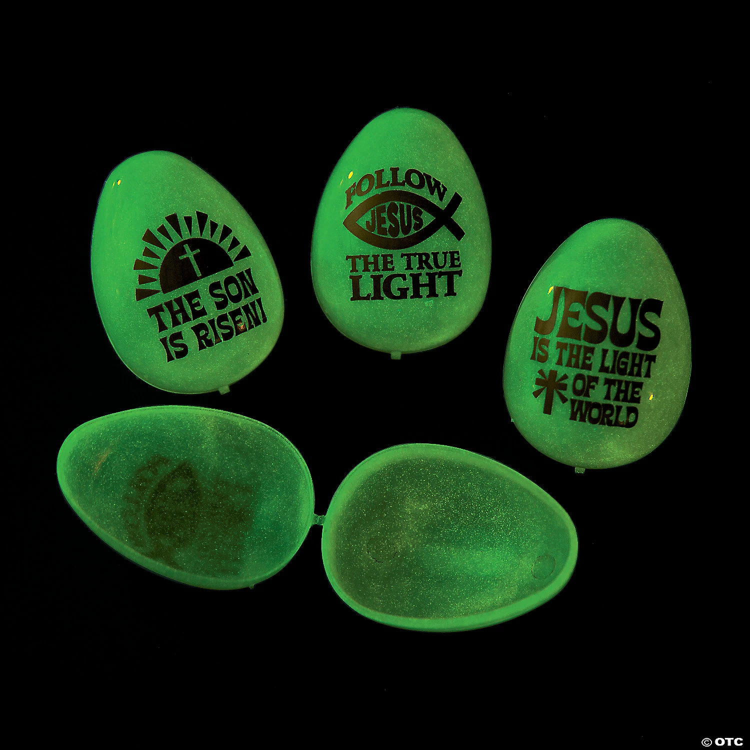 Cheap ❤️ 2 1/2" Jesus is the Light Glow-in-the-Dark Plastic Easter Eggs - 72 Pc. 🧨 1 Cheap ❤️ 2 1/2" Jesus is the Light Glow-in-the-Dark Plastic Easter Eggs - 72 Pc. 🧨