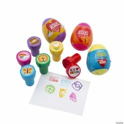 Flash Sale 🔔 2 1/2" Jesus on Your Heart Stamper-Filled Easter Eggs - 12 Pc. 🎁