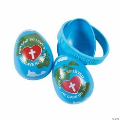 Brand new 🤩 2-1/2" John 3:16 Bracelet-Filled Plastic Easter Eggs - 12 Pc. 👍