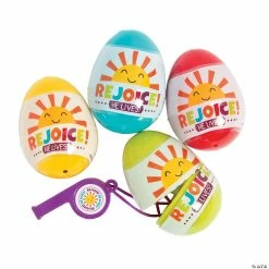 Budget 😉 2 1/2" Rejoice Whistle-Filled Plastic Easter Eggs - 12 Pc. 😍