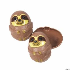 Outlet 😀 2 1/2" Sloth Plastic Easter Eggs - 12 Pc. ⭐