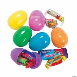 Wholesale 🧨 2 1/4" Bright 🍬 Candy-Filled Plastic Easter Eggs - 24 Pc. 🧨