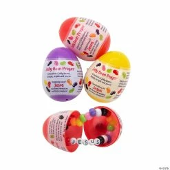 Top 10 🤩 2 1/4" Jelly Bean Prayer Bracelet-Filled Plastic Easter Eggs - 24 Pc. 🔔