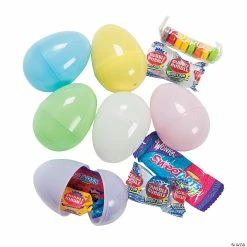 Cheapest 🥰 2 1/4" Pastel 🍬 Candy-Filled Plastic Easter Eggs - 24 Pc. 🧨