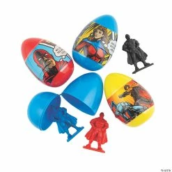 Flash Sale 🛒 3" Superhero Toy-Filled Plastic Easter Eggs - 12 Pc. 🌟