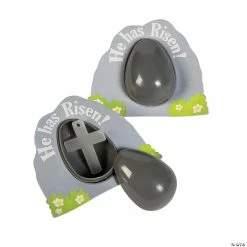 Cheapest 🔥 4 1/2" Glow-in-the-Dark He Has Risen Tomb Plastic Easter Eggs with Cross - 12 Pc. 👏
