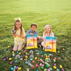 Cheapest 🔥 4 1/2" Glow-in-the-Dark He Has Risen Tomb Plastic Easter Eggs with Cross - 12 Pc. 👏 -Easter Sales Store 4 1 2 glow in the dark he has risen tomb plastic easter eggs with cross 12 pc 13681679 a02