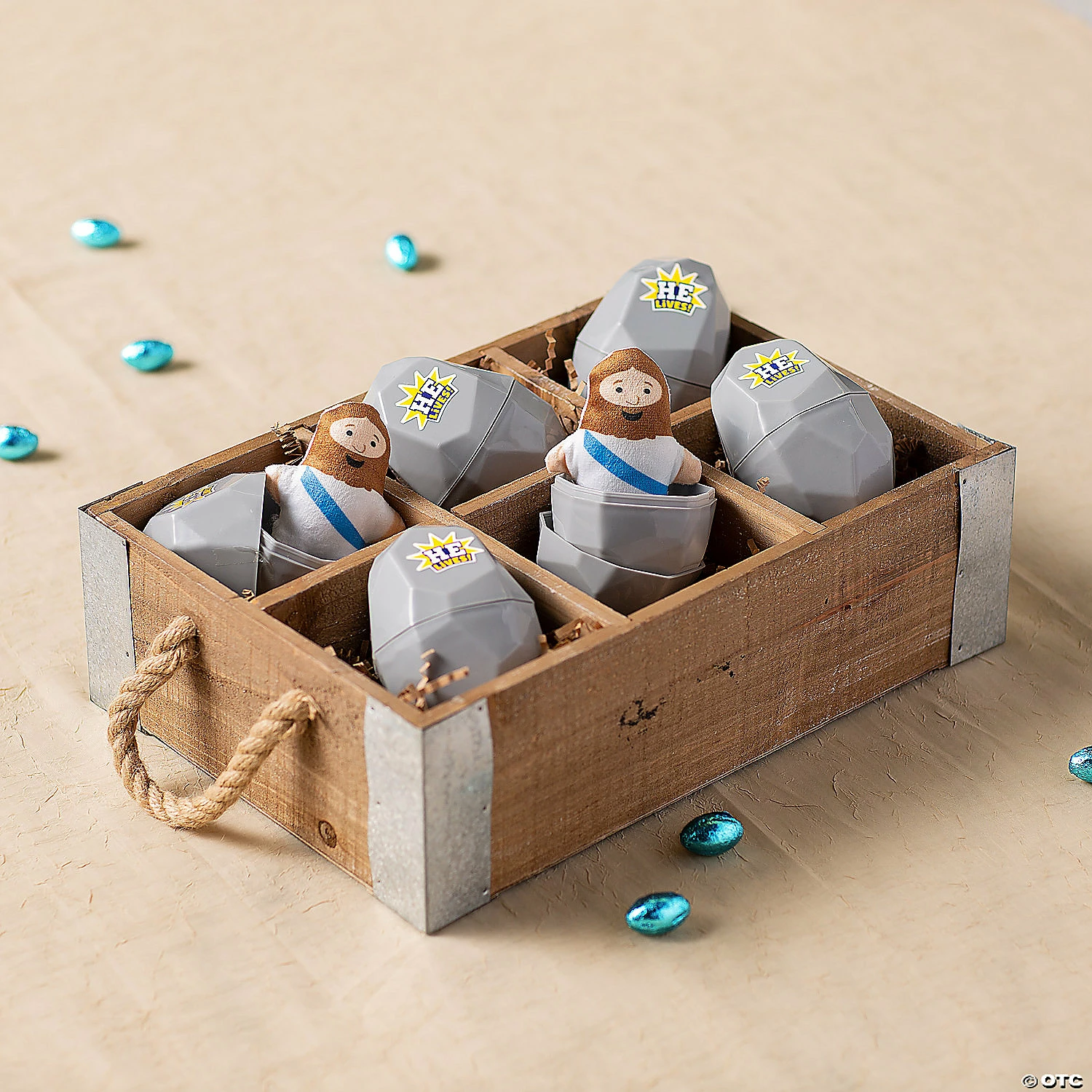 New 🤩 4" Religious Easter Egg Tomb with Stuffed Jesus Character - 24 Pc. 😍 2 New 🤩 4" Religious Easter Egg Tomb with Stuffed Jesus Character - 24 Pc. 😍 - Image 2