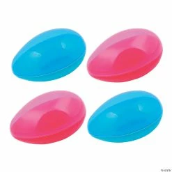 Discount ✔️ 7" Blue & Pink Plastic Easter Eggs - 12 Pc. 🥰
