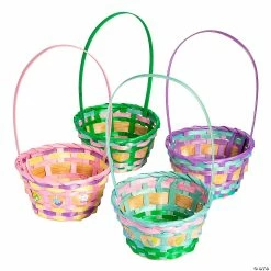 Hot Sale ๐ Bamboo Multi-Colored Easter Baskets - 12 Pc. ๐