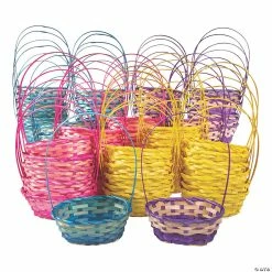 Cheap ⭐ Bulk Small Ombre Bamboo Baskets - 72 Pc. 😍