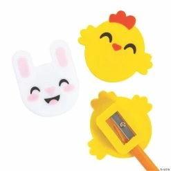 Flash Sale 😉 Bunny & Chick Easter Pencil Sharpeners - 12 Pc. ✨