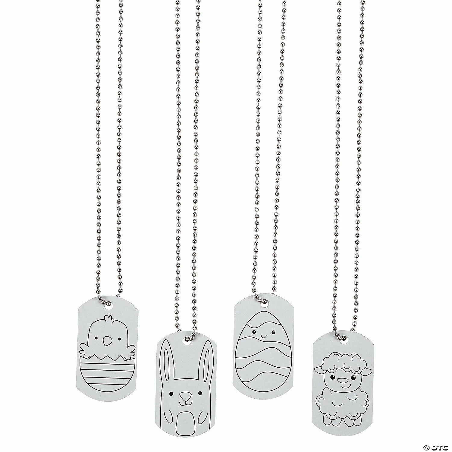 Buy ⭐ Color Your Own Easter Character 🦮 Dog Tag Necklaces - 24 Pc. 😀