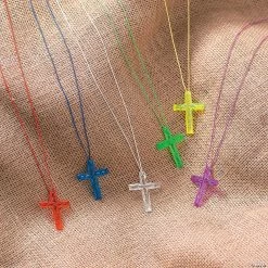 Budget 🛒 Crystal Cross Necklaces - 48 Pc. ❤️ -Easter Sales Store crystal cross necklaces 48 pc 24 2900 a04