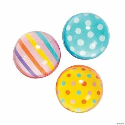 Coupon 🔔 Dots & Stripes Bouncy Ball Assortment - 12 Pc. 😀