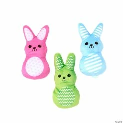 Promo 👍 Easter Bright & Colorful Patterned Stuffed Bunnies - 12 Pc. 🥰