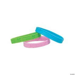 Cheapest 🌟 Easter Bunny Rubber Bracelets - 24 Pc. ✔️