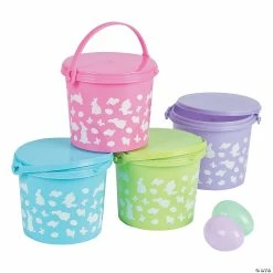 Hot Sale ๐งจ Easter Pails with Lid - 12 Pc. ๐ฏ