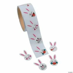 Promo 😀 Emoji Bunny Face Sticker Roll - 100 Pc. ⭐