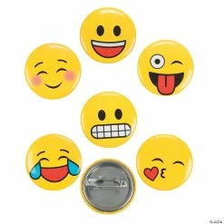 Promo 😉 Emoji Mini Buttons - 48 Pc. 🛒