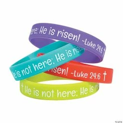 Wholesale ⌛ He is Risen Rubber Bracelets - 24 Pc. 🎁
