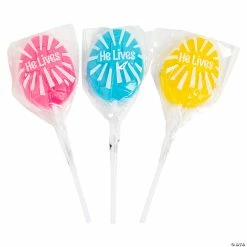 Brand new ✔️ He Lives Religious Easter Egg Lollipops - 12 Pc. 👍
