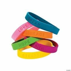 Best deal 👏 Inspirational Sayings Rubber Bracelets - 24 Pc. 💯