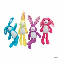 Flash Sale ✨ Long-Eared Colorful Stuffed Bunnies - 12 Pc. 😉