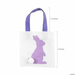 Flash Sale ✔️ Mini Easter Bunny Silhouette Nonwoven Tote Bags -12 Pc. 🤩 -Easter Sales Store mini easter bunny silhouette nonwoven tote bags 12 pc 37 1414 a01