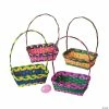 Cheapest ⌛ Multicolor Rectangular Easter Bamboo Baskets - 12 Pc. 😉
