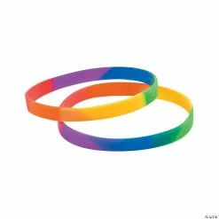 New 😍 Rainbow Thin Band Silicone Bracelets - 24 Pc. 🎉