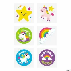 Hot Sale 🔔 Rainbow Unicorn Temporary Tattoos - 72 Pc. 🥰