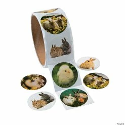 Outlet 💯 Realistic Easter Animal Sticker Roll - 100 Pc. 😉