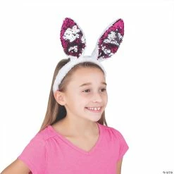 Promo 😍 Reversible Sequin Bunny Ears Headbands - 6 Pc. 😉 -Easter Sales Store reversible sequin bunny ears headbands 6 pc 13822071 a02