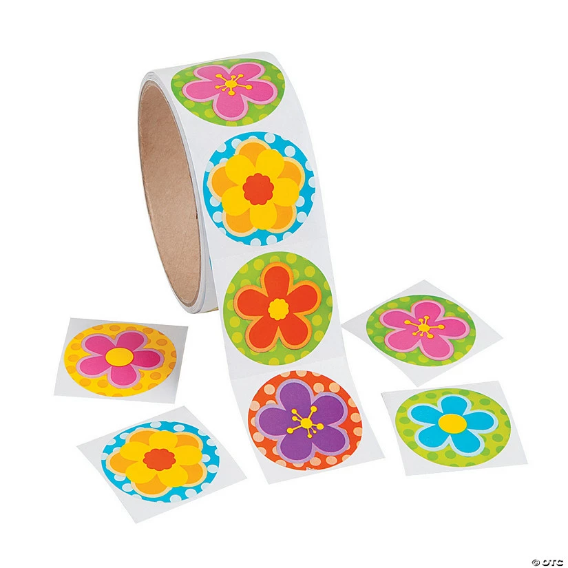 Discount ⭐ Spring Bright Flower Sticker Roll - 100 Pc. 🌟 1 Discount ⭐ Spring Bright Flower Sticker Roll - 100 Pc. 🌟