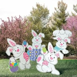 Flash Sale ✨ Tumbling Bunnies Yard Signs - 4 Pc. 🌟